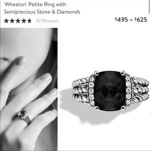 David Yurman sz 5 Petite Black Onyx Weaton Ring